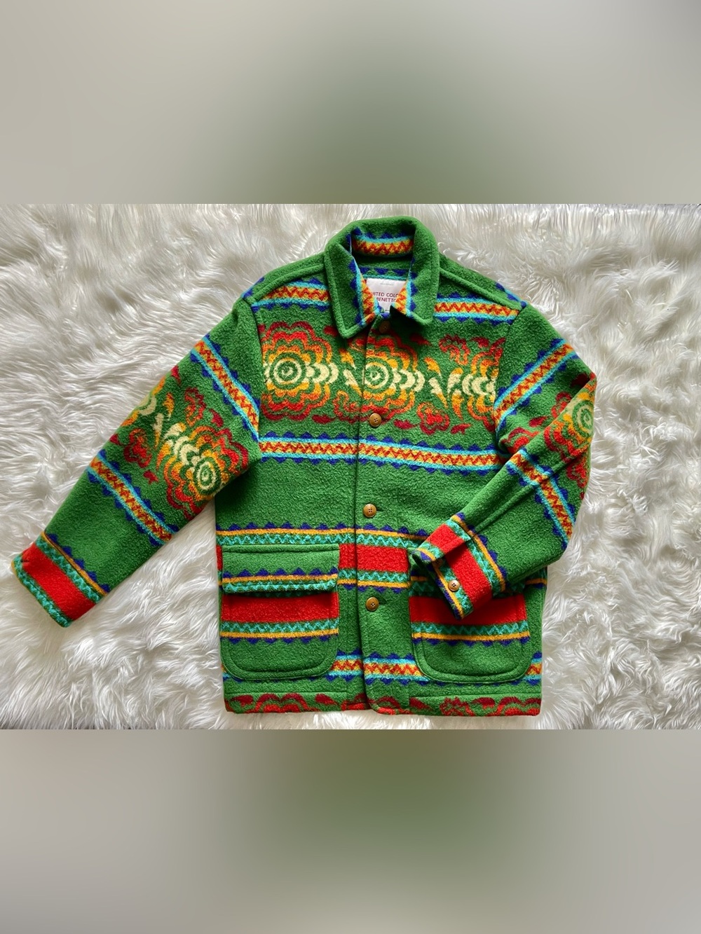 Pre-owned Vintage Women’s UNITED COLORS OF BENETTON Wool Coat